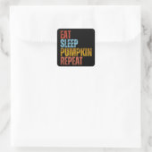 STICKER CARRÉ MANGER DORMIR CITROUILLE RÉPÉTER (Sac)