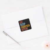 STICKER CARRÉ MANGER DORMIR CITROUILLE RÉPÉTER (Enveloppe)