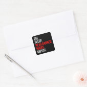 Sticker Carré Manger. Dormir. Lire Livres Interdits. Recommencer (Enveloppe)