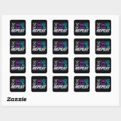 Sticker Carré Manger dormir sim course répéter pour les fans de (Feuille)