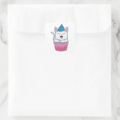 Sticker Carré Manger du muffin (Sac)