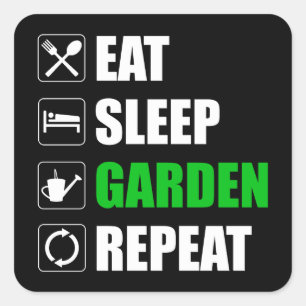 Sticker Carré Manger Jardin de sommeil Répéter