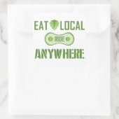 Sticker Carré Manger Localement, Parcourir N'Importe Où (Sac)