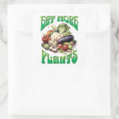 Sticker Carré Manger plus Plante Végétarien (Sac)