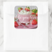 Sticker Carré Mangez comme vous le Smoothie de fraise de //de (Sac)