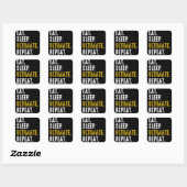 Sticker Carré Mangez Sleep Ultimate Frisbee Sport Répéter (Feuille)