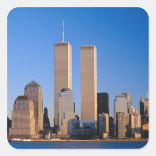 Sticker Carré Manhattan Skyline et Hudson River, New York, 2