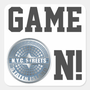 Sticker Carré Manhole Staten Island Blue