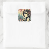 Sticker Carré Manifestation 'REBEL RISING' (Sac)