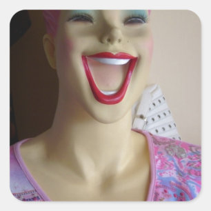 Sticker Carré mannequin riant