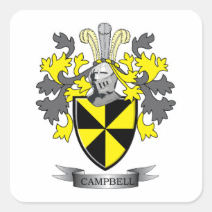 Sticker Carré Manteau de crête de famille de Campbell des bras
