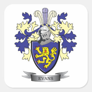 Sticker Carré Manteau de crête de famille d'Evans des bras