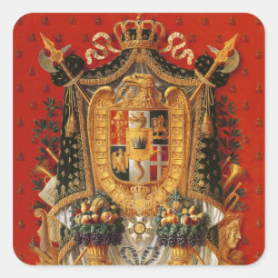 Sticker Carré Manteau des bras de l'Italie, conception pour une