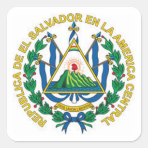 Sticker Carré Manteau des bras du Salvador