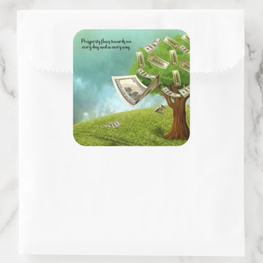 Sticker Carré Mantra Arbre Prosperity (Sac)