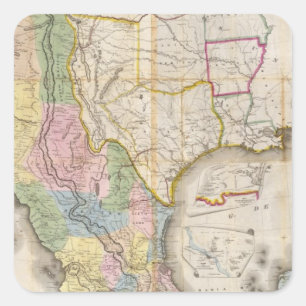 Sticker Carré Mapa de los Estados Unidos De Mejico
