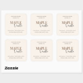 Sticker Carré Maple Vanilla | Elegant Fall Soy Candle Label (Feuille)