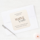 Sticker Carré Maple Vanilla | Elegant Fall Soy Candle Label (Enveloppe)