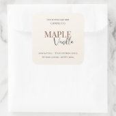 Sticker Carré Maple Vanilla | Elegant Fall Soy Candle Label (Sac)