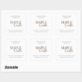 Sticker Carré Maple Vanilla | Elegant Fall Soy Candle Label (Feuille)