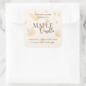 Sticker Carré Maple Vanilla | Elegant Fall Soy Candle Label (Sac)