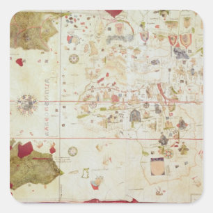Sticker Carré Mappa Mundi, 1502