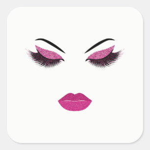 Sticker Carré Maquillage avec effet parties scintillant