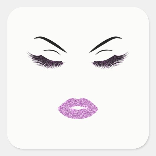 Sticker Carré Maquillage avec effet parties scintillant (Devant)