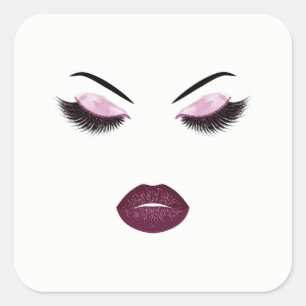 Sticker Carré Maquillage avec effet parties scintillant