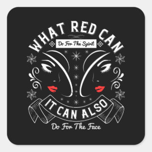 Sticker Carré Maquillage - Ce Que Le Rouge Peut Faire Pour L'Esp
