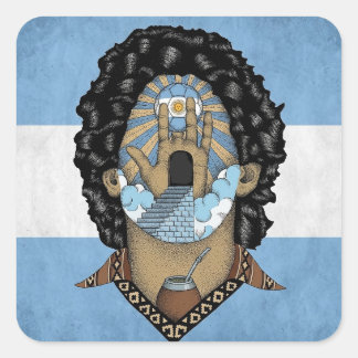 Sticker Carré Maradona Argentina Football