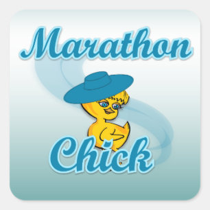 Sticker Carré Marathon Chick #3