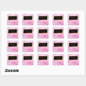Sticker Carré Marbre Luxueux Paillettes Rose Violet Or (Feuille)