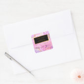 Sticker Carré Marbre Luxueux Paillettes Rose Violet Or (Enveloppe)