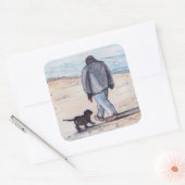 Sticker Carré Marchant le chien - 05 (Enveloppe)