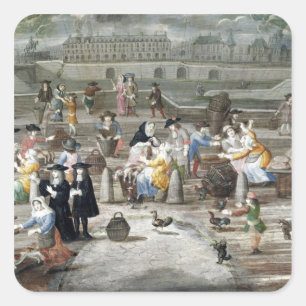 Sticker Carré Marché à la volaille sur le quai des Grands August