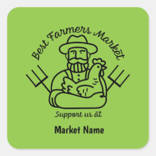 Sticker Carré Marché des agriculteurs locaux