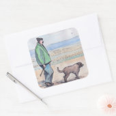 Sticker Carré Marcher le chien - 06 (Enveloppe)