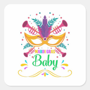 Sticker Carré Mardi Gras Baby
