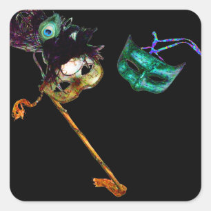 STICKER CARRÉ MARDI GRAS MASQUERADE