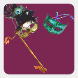 STICKER CARRÉ MARDI GRAS MASQUERADE