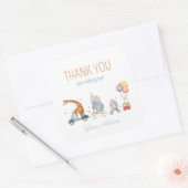 Sticker Carré Mare Animal Train Neutre Anniversaire Fête (Enveloppe)