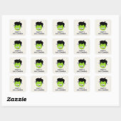 Sticker Carré Mare Green Frankenstein Monster face Halloween (Feuille)