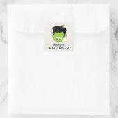 Sticker Carré Mare Green Frankenstein Monster face Halloween (Sac)