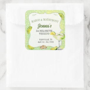 Sticker Carré Marges et Matrimonie Enterrement de Vie de Jeune F