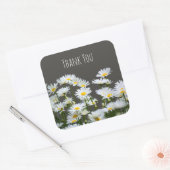 Sticker Carré Marguerites sur le Merci gris (Enveloppe)