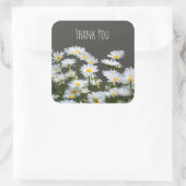 Sticker Carré Marguerites sur le Merci gris (Sac)