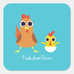 Sticker Carré Maria & Bandit les poulets