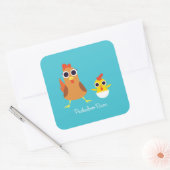 Sticker Carré Maria & Bandit les poulets (Enveloppe)