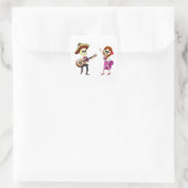 Sticker Carré Mariachi Dancing Day of the Dead Couple (Sac)